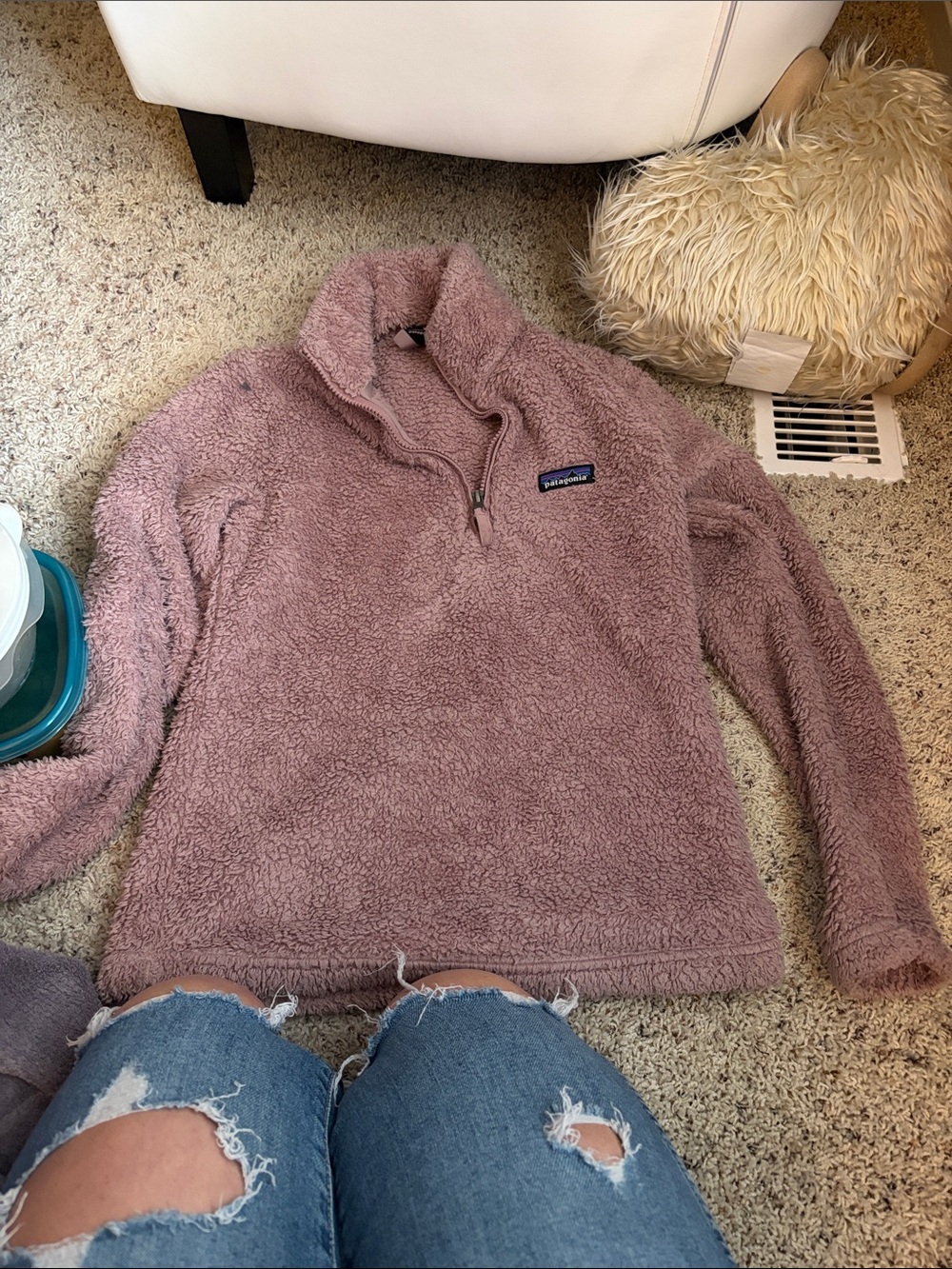 Patagonia Plush Quarter-Zip Sherpa in Mauve